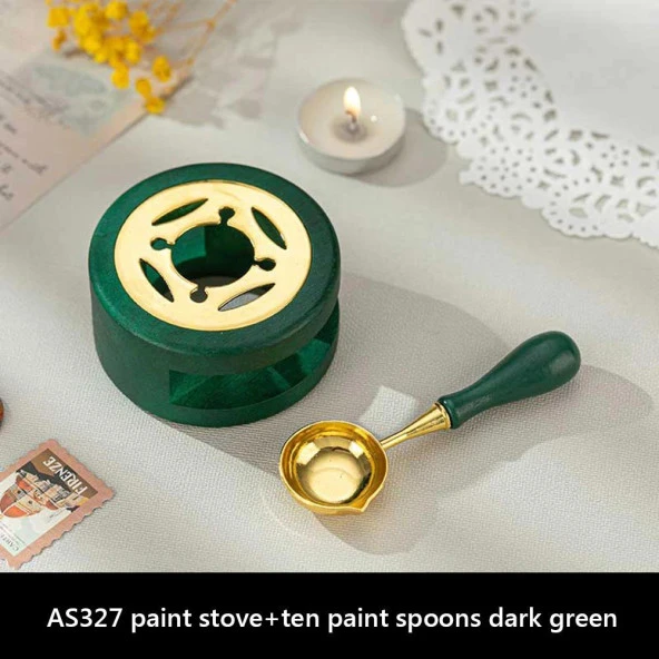 Davetiye Mum Mühürü Uygulama Seti Çim Yeşili Renk 661 Yüzükler - Resim 9