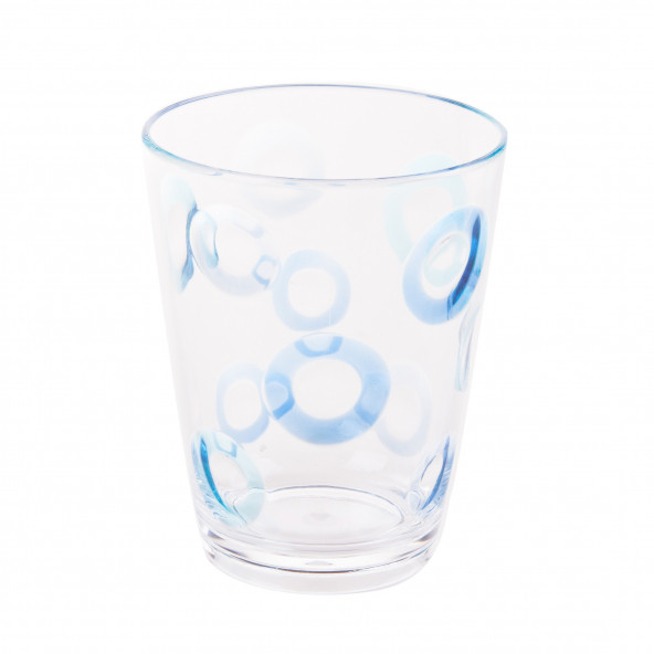 71087TX-0002-K KALEMLİK MAVİ HALKA DESENLİ OFİS GERECİ 8X8X10CM 350ML - 2