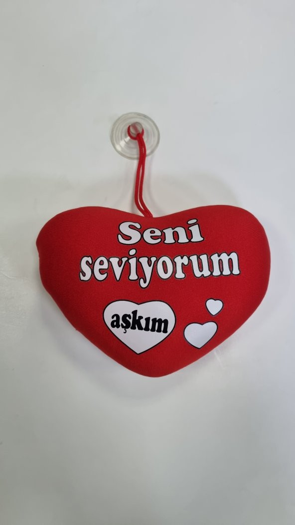 SENİ SEVİYORUM AŞKIM YAZILI KIRMIZI KALP STRES PELUŞU
