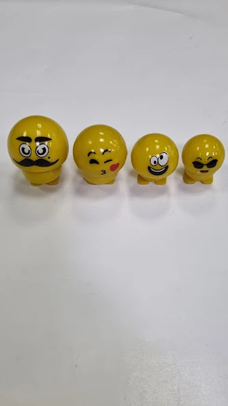 ARAÇ İÇİ GÖĞÜS ÜSTÜ YAPIŞTIRMA 4LÜ EMOJİ-SARI - 4