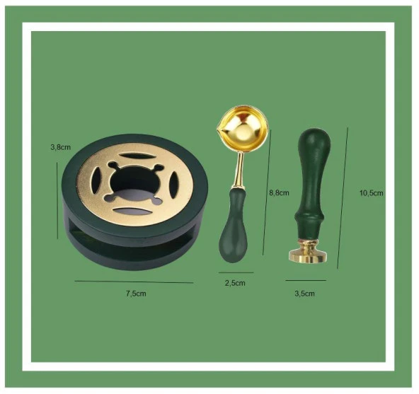 Davetiye Mum Mühürü Uygulama Seti Çim Yeşili Renk 908 Barış Güvercini - Resim 2