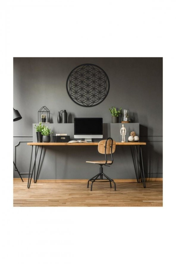 Artanhediyelik Ahşap Yaşam Çiçeği Kutsal Geometri Dekoratif Tablo - 2