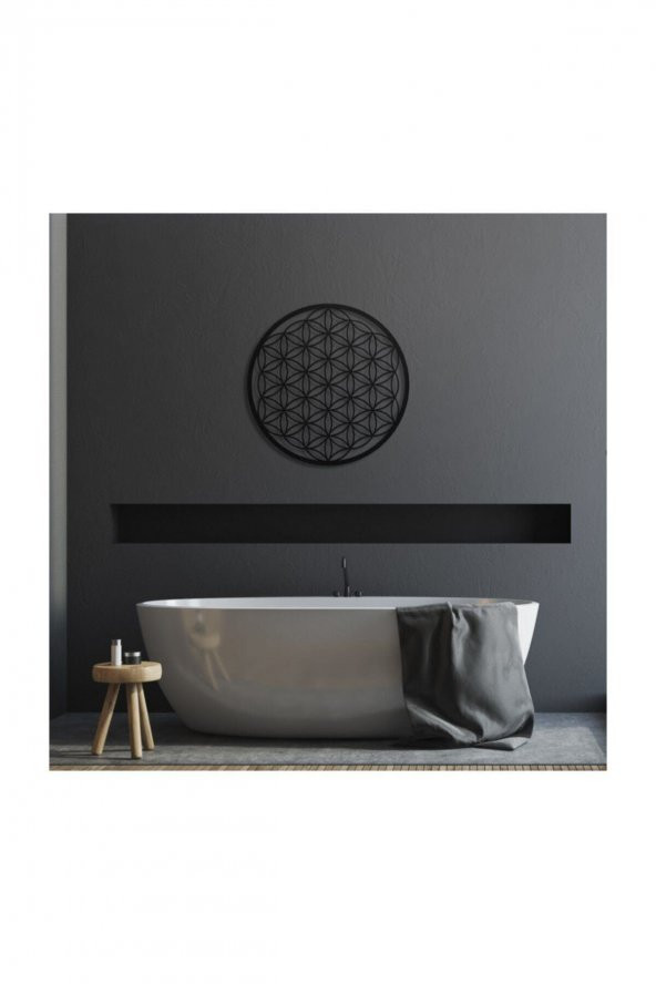 Artanhediyelik Ahşap Yaşam Çiçeği Kutsal Geometri Dekoratif Tablo - 4