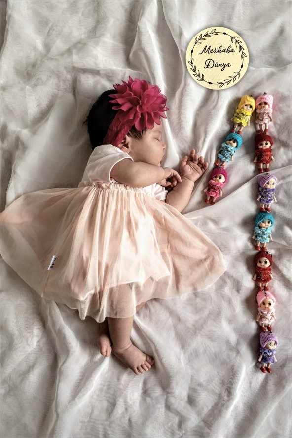 karbonsoft Yeni Doğan Bebekler İçin Ahşap Yuvarlak Fotoğraf Dekoru Ahşap Bebek Anı Kartı - 5