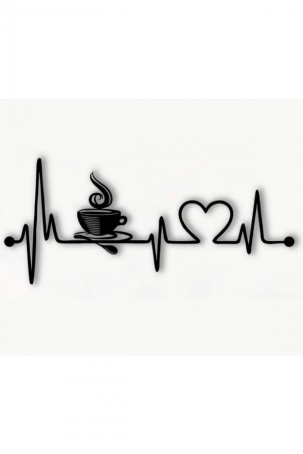 My Wonder Ahşap Mutfak Duvar Aksesuarı Kalp Ritmi Kahve Kalp Temalı MDF Duvar Dekoru - 3