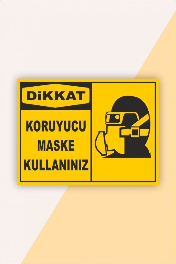 karbonsoft İş Güvenliği Uyarı Levhası Koruyucu Maske Kullanınız