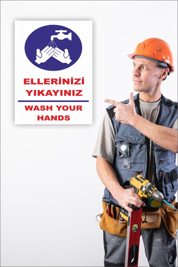 karbonsoft İş Güvenliği Uyarı Levhası Ellerinizi Yıkayınız - 2