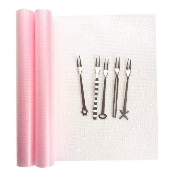 Kaymaz dolap içi raf örtüsü - kaydırmaz raflık 5 mt.(en:45 cm.)pembe