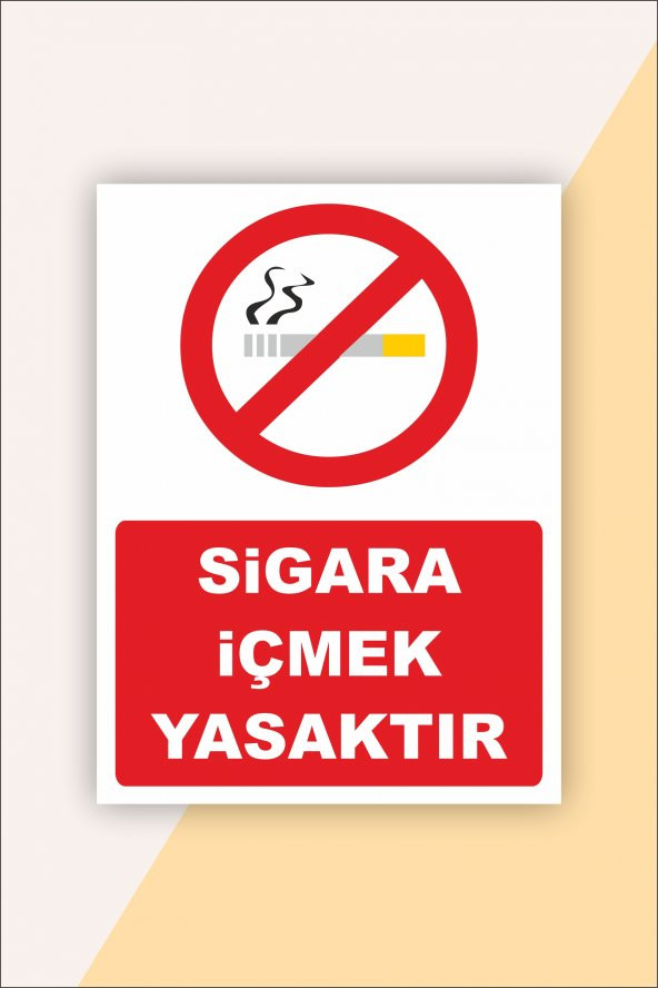 karbonsoft İş Güvenliği Uyarı Levhası Sigara İçmek Yasaktır  (15 x 20 cm) - 1