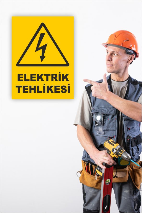 karbonsoft İş Güvenliği Uyarı Levhası Elektrik Tehlikesi - 2