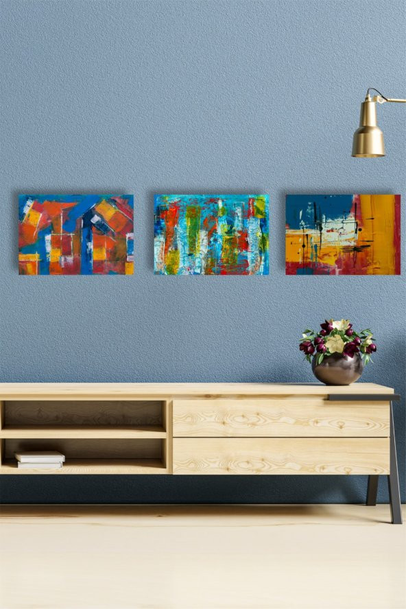 karbonsoft Dekoratif 3 parçalı dizayn Mdf ahşap tablo - 2