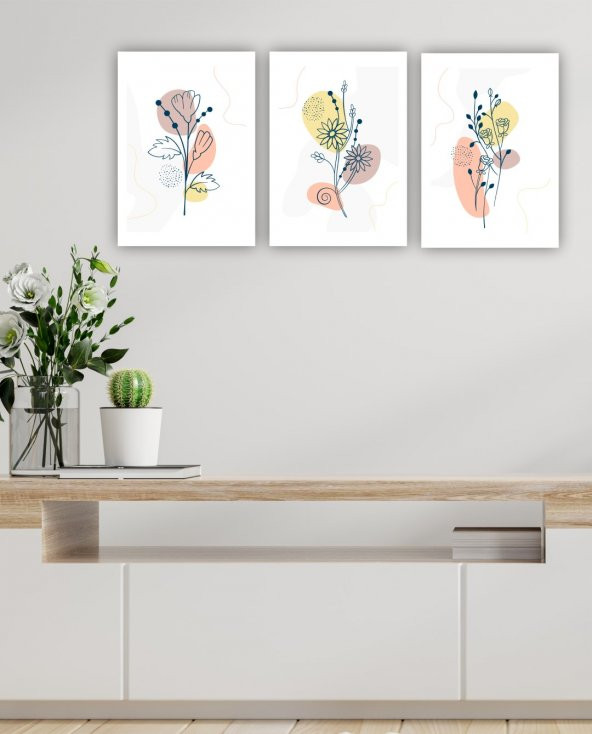 karbonsoft Dekoratif 3 parçalı MDf ahşap tablo - 2