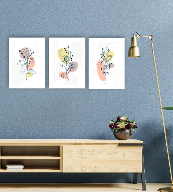 karbonsoft Dekoratif 3 parçalı MDf ahşap tablo - 3