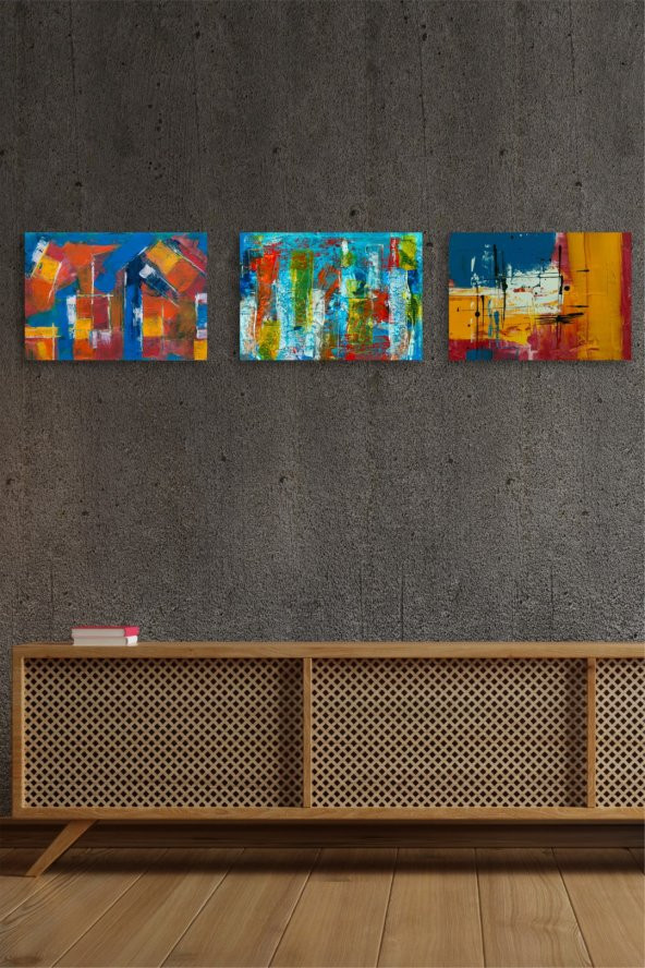 karbonsoft Dekoratif 3 parçalı dizayn Mdf ahşap tablo - 3