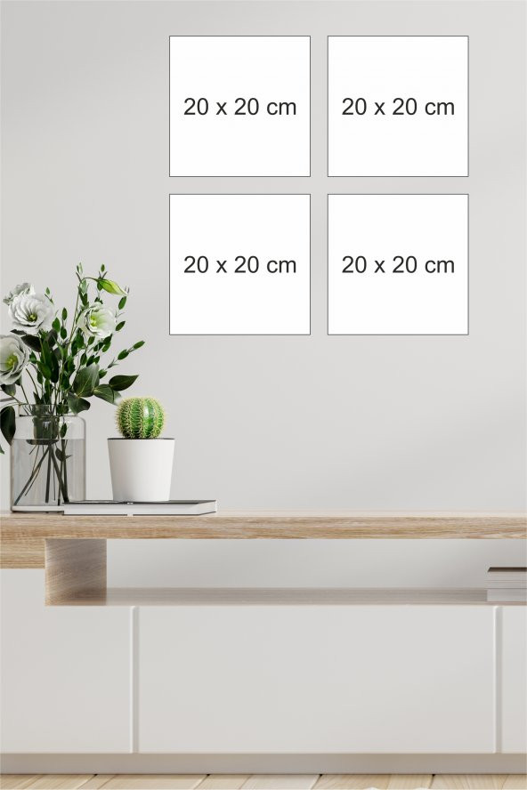 karbonsoft Ahşap 4lü Bohem Tarzı Çerçeve Görünümlü Bohe Retro Art Tablo Seti - 2