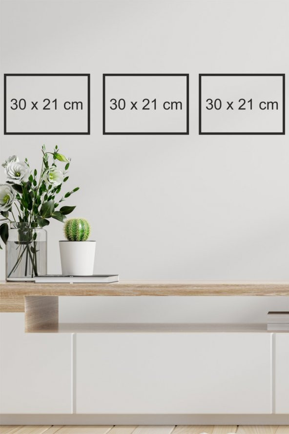 karbonsoft Dekoratif 3 parçalı dizayn Mdf ahşap tablo - 6