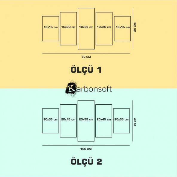 karbonsoft Kapadokya 5li mdf tablo