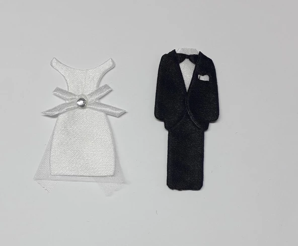Gelin Damat Kumaş Obje Sticker, 20 Adet