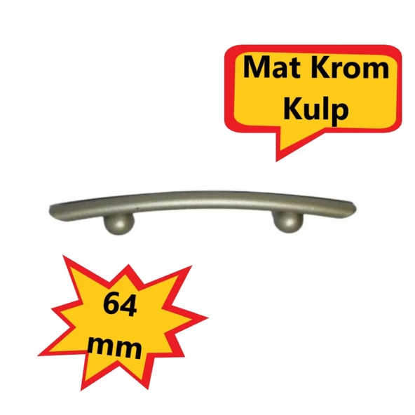 Boncuk Ayaklı Mat Krom Kulp 64 MM