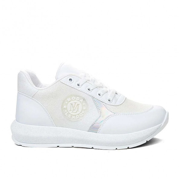 Modalendo Günlük Sneaker Yürüyüş Cilt Simli Kadın Ayakkabı - 3