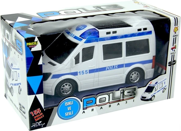 Prestij Işıklı Sesli Pilli Polis Arabası 0040 - 2