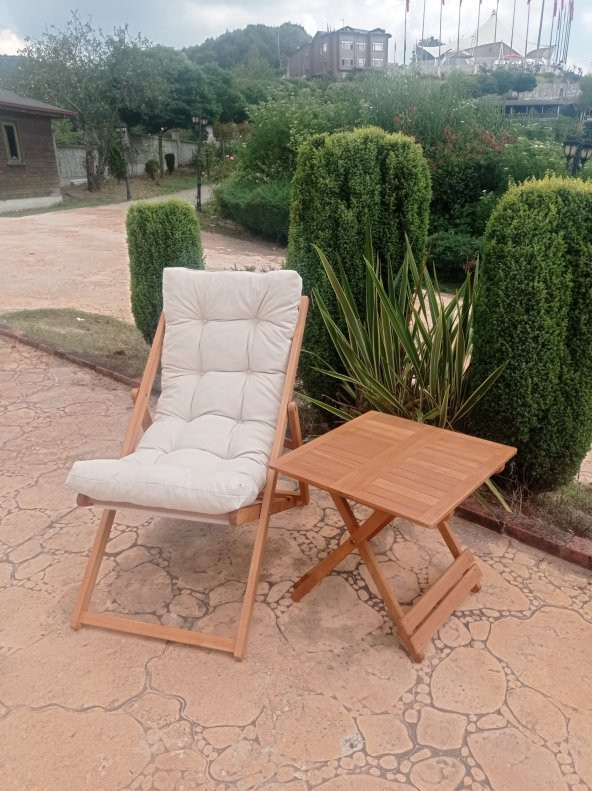ayzenbi ARIA Şezlong masalı Bahçe/balkon/teras/plaj Katlanır Ikili  - 1 ŞEZLONG 1 BYK MASA