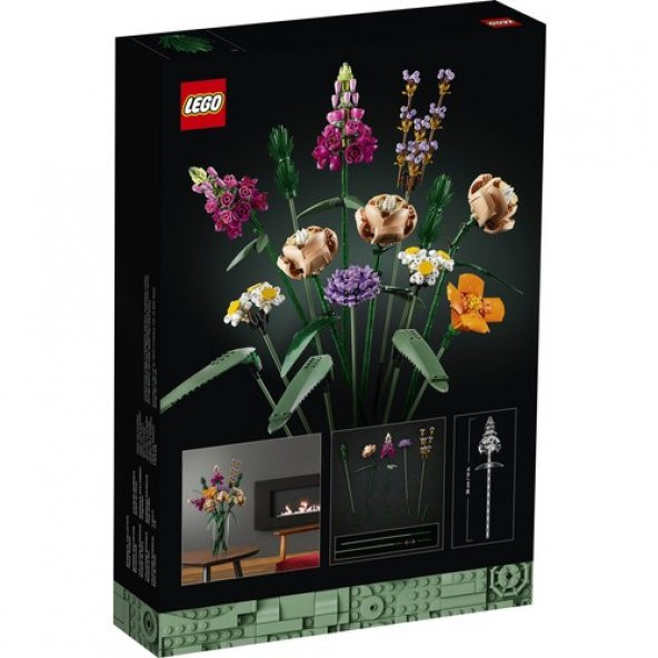 LEGO Çiçek Buketi 10280 - Yetişkinler için Hobi ve Sergi Amaçlı Kendin Yap Dekoratif Botanik Yapım Seti (756 Parça) - 4