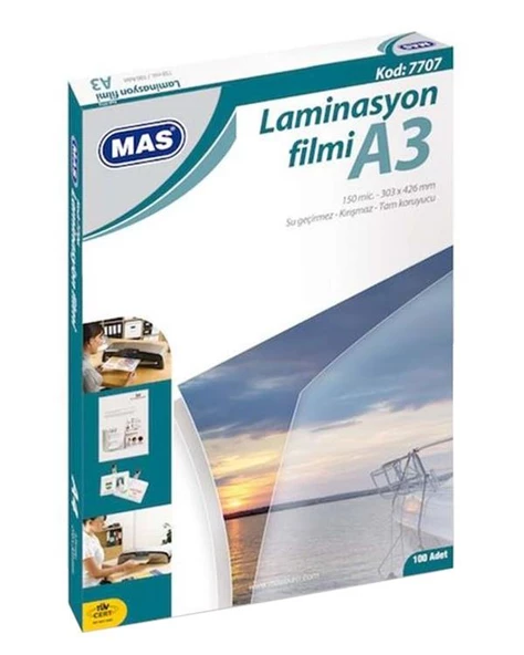 Mas A3 125 Mic Laminasyon Filmi 100lü 7707