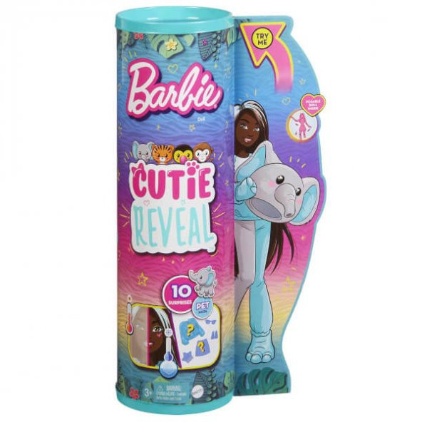 Barbie Cutie Reveal Bebekler Barbie Tropikal Orman Serisi - Fil HKP97-HKP98