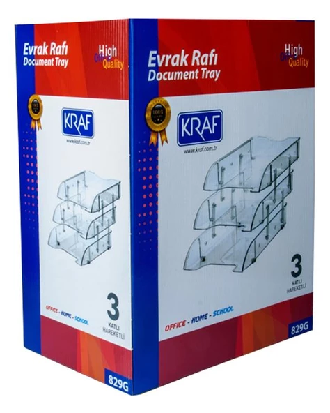 Kraf Evrak Rafı 3lü Şeffaf 829G