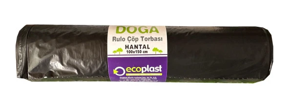 Ecoplast 240 Litre Siyah Hantal Konteyner Çöp Torbası - 100 x 150 Cm. - 600 Gr. - 10 Adetlik 5 Rulo - Resim 3