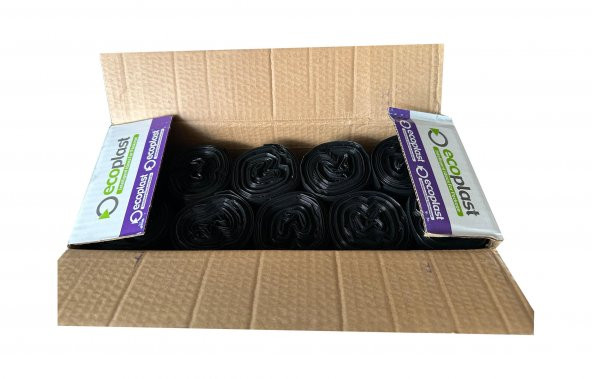 Ecoplast 240 Litre Siyah Hantal Konteyner Çöp Torbası - 100 x 150 Cm. - 600 Gr. - 10 Adetlik 10 Rulo - Resim 2
