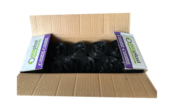 Ecoplast 240 Litre Siyah Hantal Konteyner Çöp Torbası - 100 x 150 Cm. - 600 Gr. - 10 Adetlik 20 Rulo - Resim 4