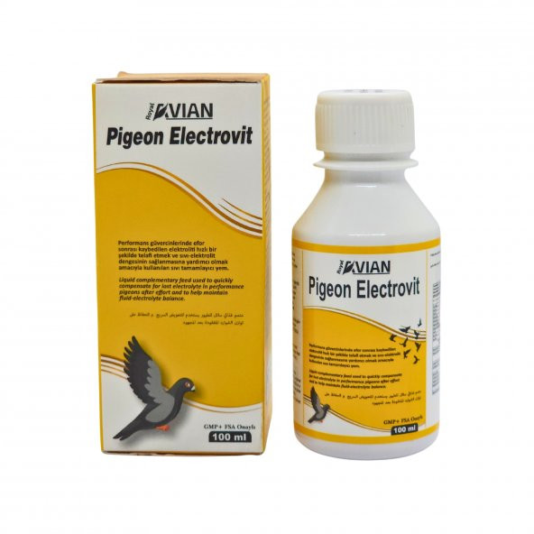 Royal İlaç Pigeon Electrovit 100 Ml. Güvercin Ve Kafes Kuşları Için Elektrolit Desteği