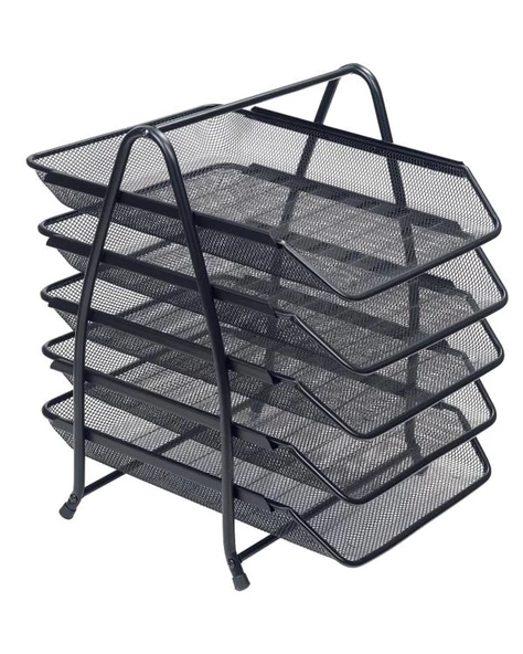 Kraf Perfore Evrak Rafı 5 Katlı Siyah