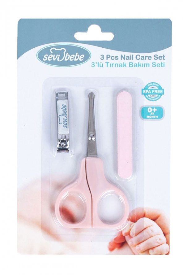 Sevi Bebe 3lü Tırnak Bakım Seti Pembe - Resim 2