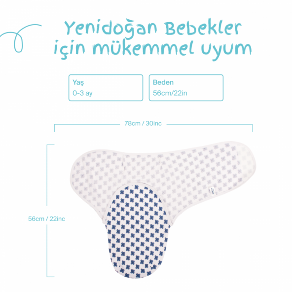 Sevi Bebe İnterlok Bebe Kundak Mavi Çiçek - 4