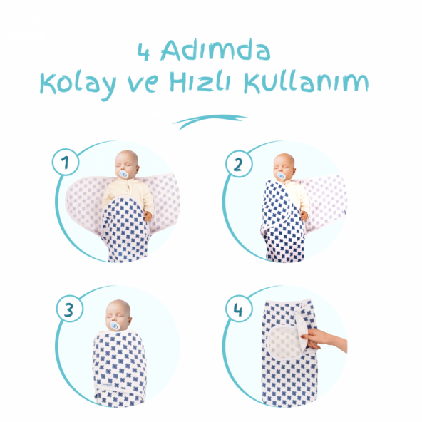 Sevi Bebe İnterlok Bebe Kundak Mavi Çiçek - 5