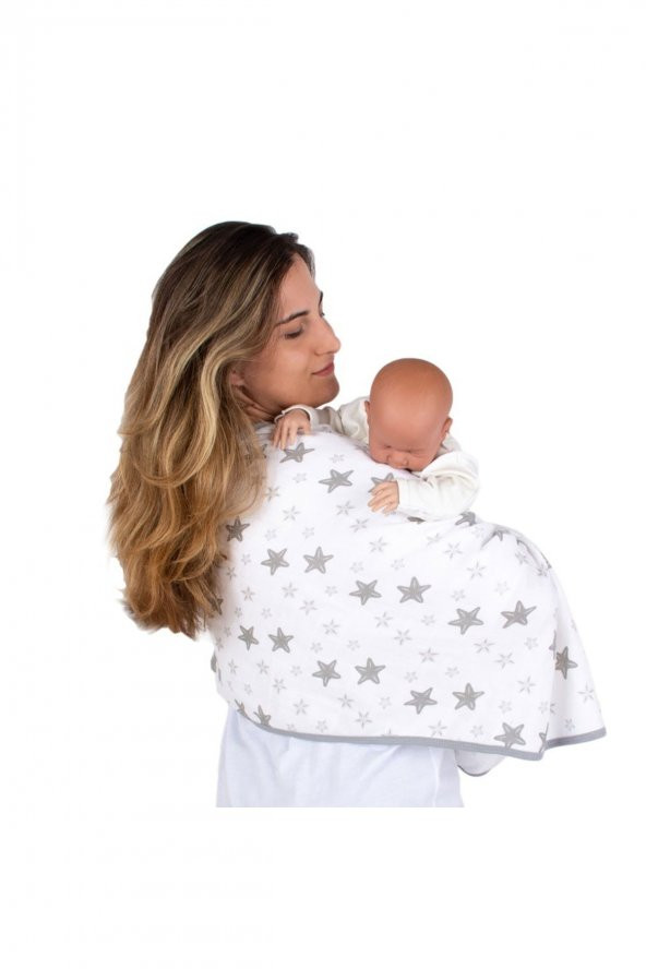 Çok Fonksiyonlu Organik Müslin Örtü 95x85 Cm 488 - 4