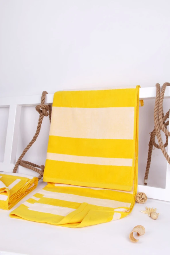 %100 Pamuk Kadife Plaj Havlusu - Resim 2