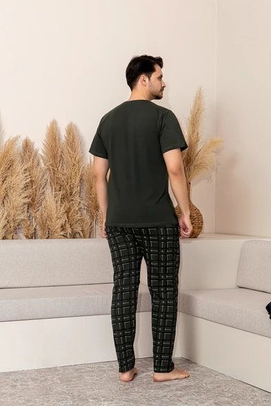 Nisanca Yazlık Kısa Kol %100 Pamuk Erkek Pijama Takımı - Babalar Günü Özel Seri - 4