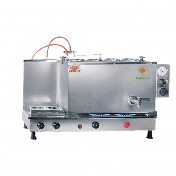 4 Demlikli TÜPLÜ Krom İNOKS Çay Ocağı Kazanı İNOKS Krom Çay Kazanı Ocağı  A++ LPG'Lİ SAFİR - 2