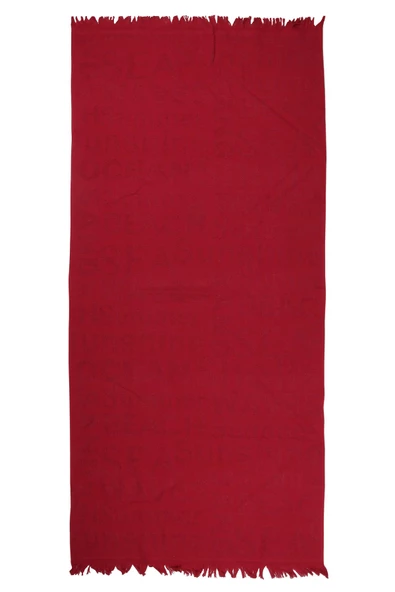 %100 Pamuk 70x150 Yazı Jakarlı Plaj Havlusu - 9