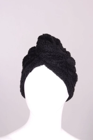 Mikrofiber Düğmeli Saç Kurulama Havlu Bone - 2