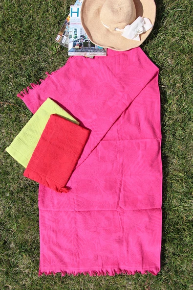 %100 Pamuk Jakarlı 70x150 Plaj Havlusu ürün görseli 1