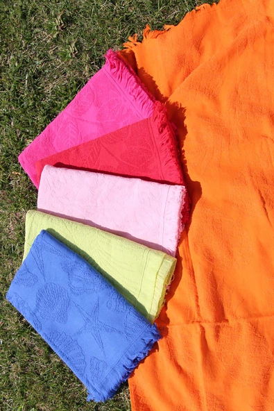 %100 Pamuk Jakarlı 70x150 Plaj Havlusu - Resim 9