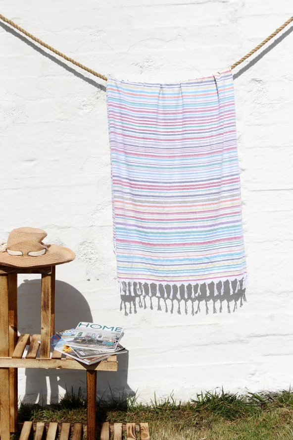 %100 Pamuk 90x170 Peştemal Plaj Havlusu ürün görseli 1