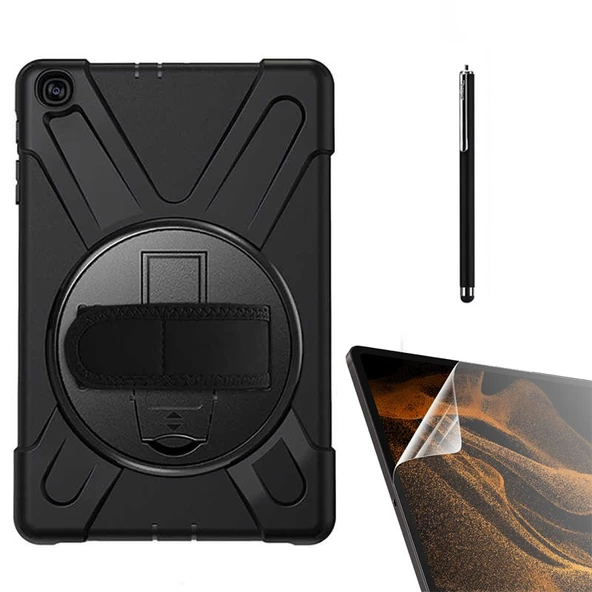 Gpack Samsung Galaxy Tab A 10.1 (2019) T510 Kılıf Defender Tablet Tank Koruma Standlı df22  Nano  Kalem