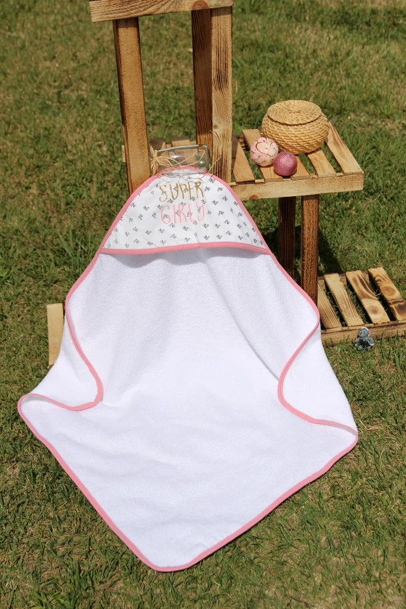 Super Girl Nakışlı 75x75 Bebek Kundak - Resim 2