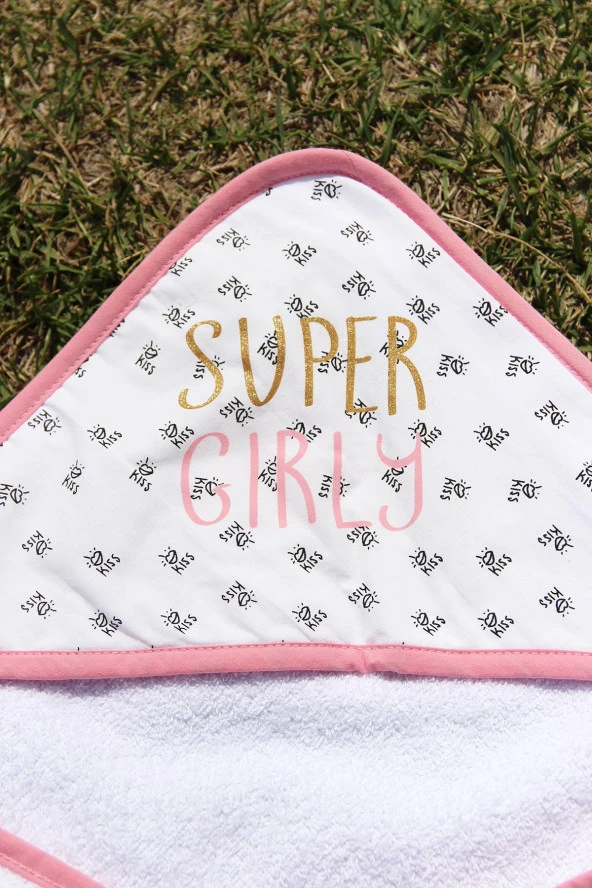 Super Girl Nakışlı 75x75 Bebek Kundak - Resim 4